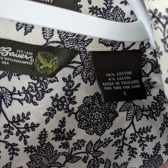 Eddie Bauer cotton blend floral button down shirt Large @i1 - Picture 8 of 8